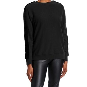 LAFAYETTE 148 NEW YORK Cashmere Dolman Sweater with Mink Trim Size L